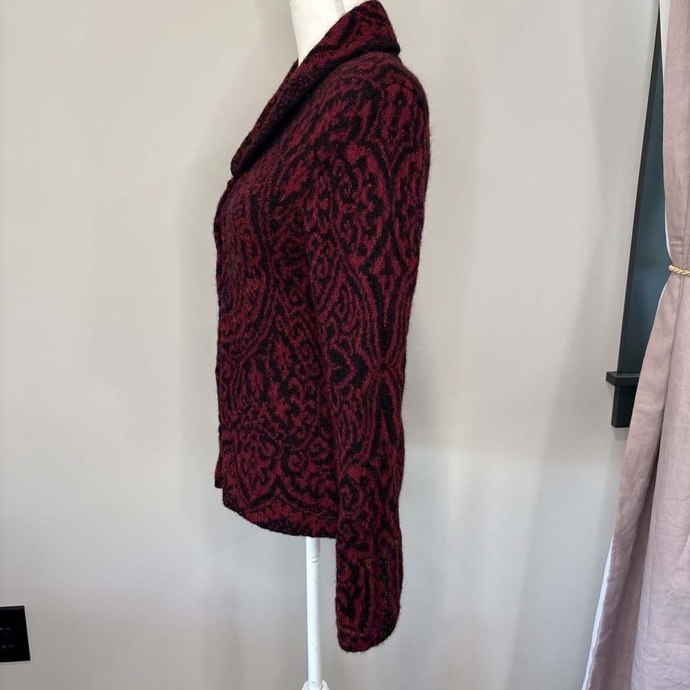 Peruvian Connection‎ 100% Alpaca Handmade Bolivia MEDIUM Cardigan Sweater FLAW - Picture 5 of 11
